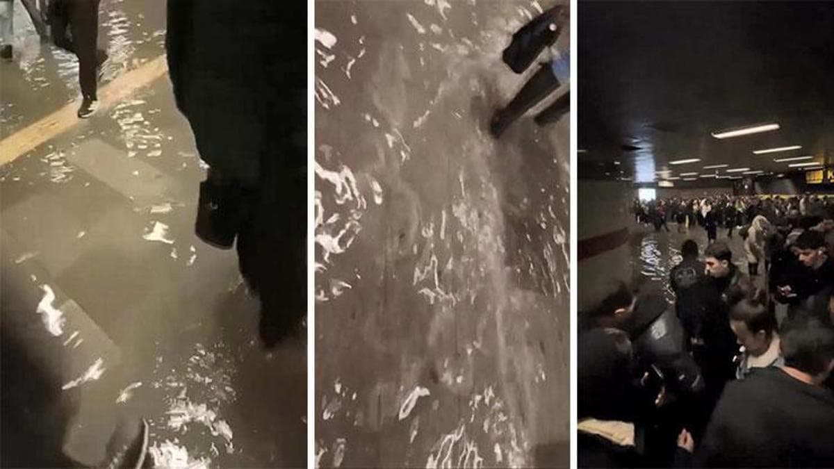 Mecidiyeköy metro alt geçidini su bastı; vatandaşlar zor anlar yaşadı